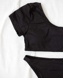 Σετ ριπ bikini με ένα μανίκι - Μαύρο - thefashionproject.gr - The Fashion Project