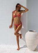 Σετ ριπ bikini με έναν ώμο - Ροδί - thefashionproject.gr - The Fashion Project