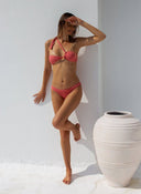 Σετ ριπ bikini με έναν ώμο - Ροδί - thefashionproject.gr - The Fashion Project