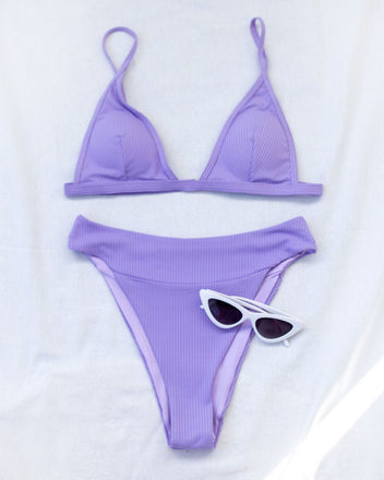 Σετ ριπ bikini τριγωνάκι - Λιλά - thefashionproject.gr - The Fashion Project