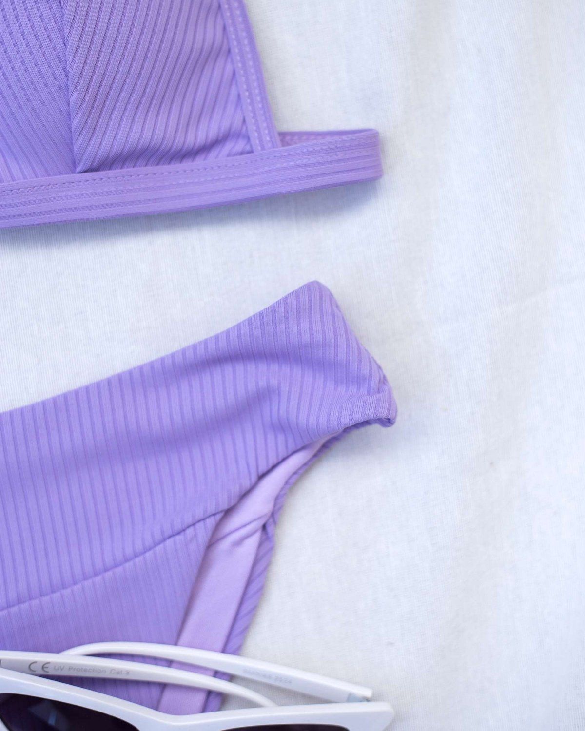 Σετ ριπ bikini τριγωνάκι - Λιλά - thefashionproject.gr - The Fashion Project