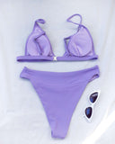 Σετ ριπ bikini τριγωνάκι - Λιλά - thefashionproject.gr - The Fashion Project
