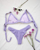 Σετ ριπ bikini τριγωνάκι - Λιλά - thefashionproject.gr - The Fashion Project