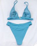 Σετ ριπ bikini τριγωνάκι - Μέντα - thefashionproject.gr - The Fashion Project