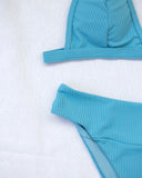 Σετ ριπ bikini τριγωνάκι - Μέντα - thefashionproject.gr - The Fashion Project