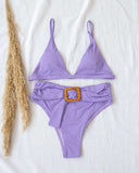 Σετ ριπ μπικίνι με ζώνη - Λιλά - thefashionproject.gr - The Fashion Project