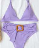 Σετ ριπ μπικίνι με ζώνη - Λιλά - thefashionproject.gr - The Fashion Project