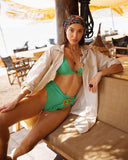 Σετ ριπ μπικίνι με ζώνη - Πράσινο - thefashionproject.gr - The Fashion Project