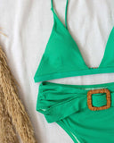 Σετ ριπ μπικίνι με ζώνη - Πράσινο - thefashionproject.gr - The Fashion Project