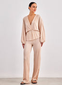 Σετ ρούχων γκοφρέ - Σομόν - thefashionproject.gr - K1