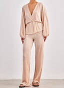 Σετ ρούχων γκοφρέ - Σομόν - thefashionproject.gr - K1