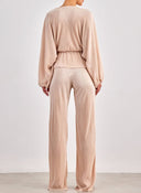 Σετ ρούχων γκοφρέ - Σομόν - thefashionproject.gr - K1