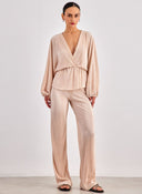 Σετ ρούχων γκοφρέ - Σομόν - thefashionproject.gr - K1