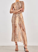 Σετ ρούχων με διαφάνεια - Μπεζ - thefashionproject.gr - LUMINA