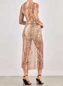 Σετ ρούχων με διαφάνεια - Μπεζ - thefashionproject.gr - LUMINA