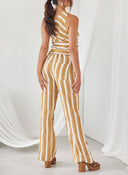Σετ ρούχων με φαρδιές ρίγες - Μουσταρδί - thefashionproject.gr - The Fashion Project