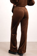 Σετ ρούχων velvet παντελόνι με μπλούζα - Καφέ - thefashionproject.gr - FN - FASHION