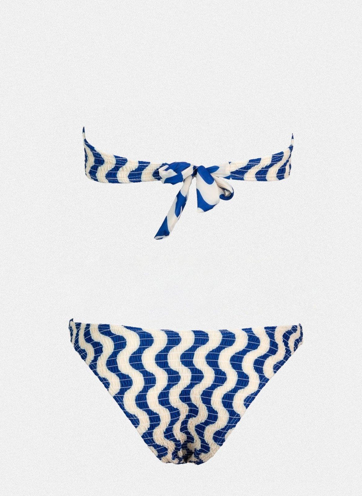 Σετ ruched μπικίνι με διχρωμία - Μπλε - thefashionproject.gr - Modern ocean