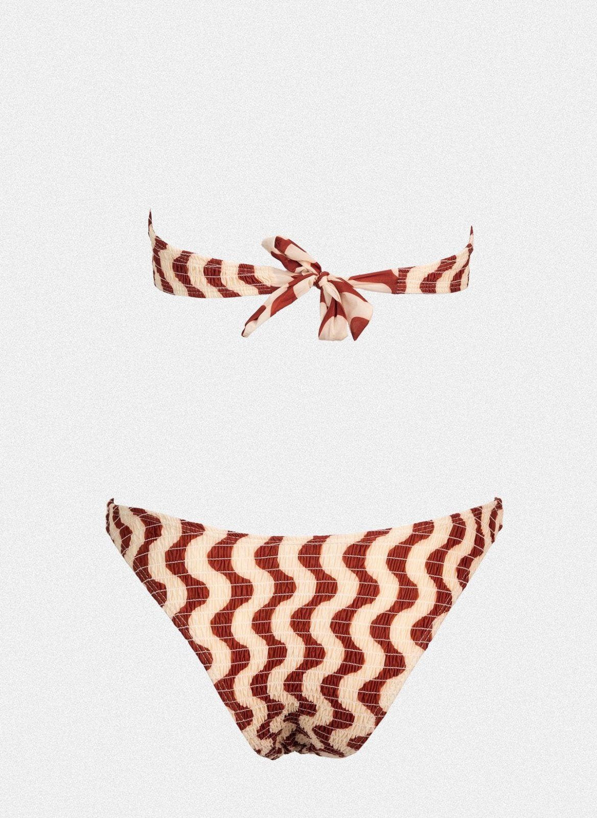 Σετ ruched μπικίνι με διχρωμία - Μπορντό - thefashionproject.gr - Modern ocean