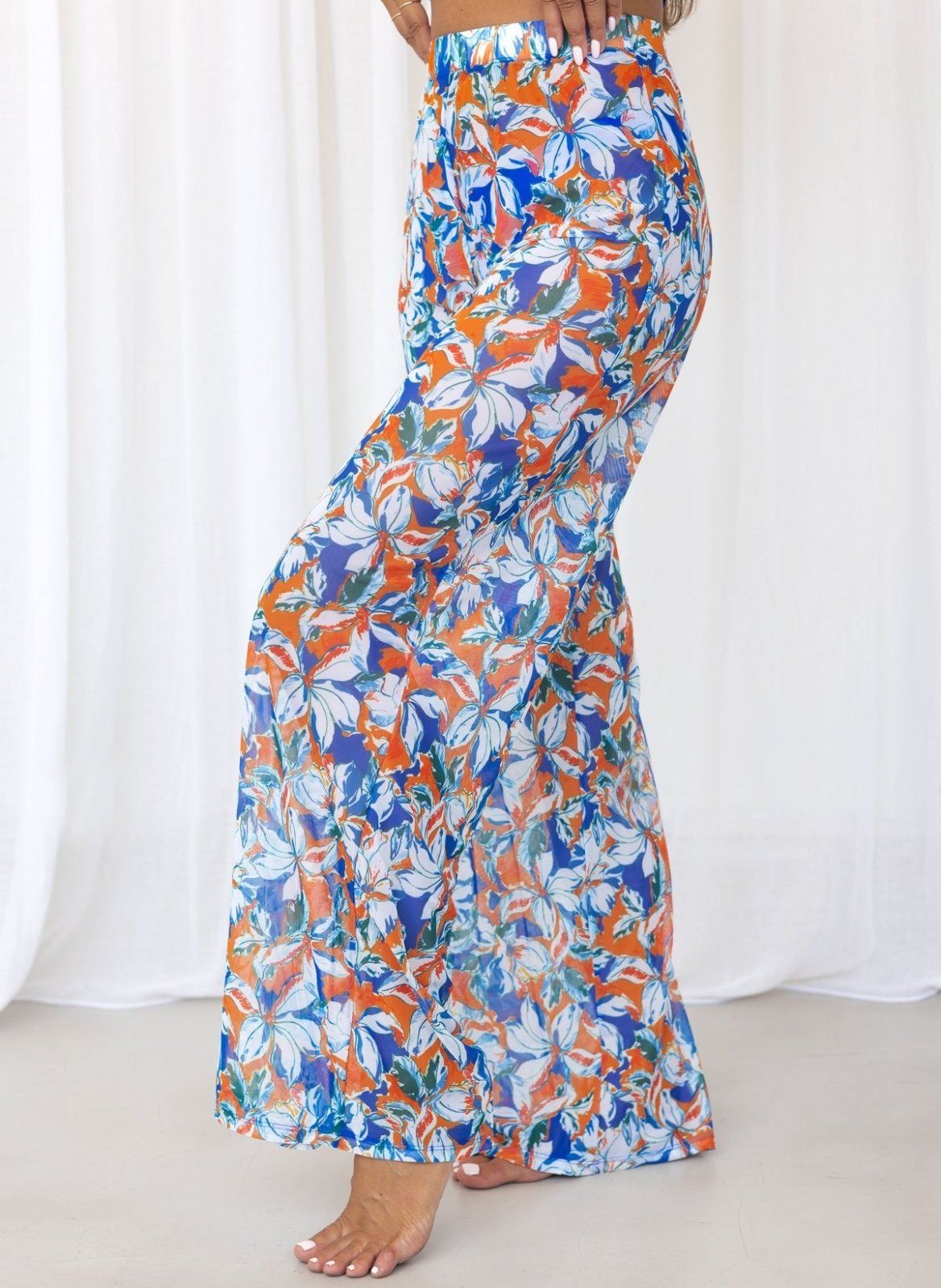 Σετ three pieces μπικίνι με παντελόνι - Μπλε - thefashionproject.gr - Modern ocean