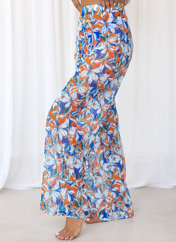 Σετ three pieces μπικίνι με παντελόνι - Μπλε - thefashionproject.gr - Modern ocean