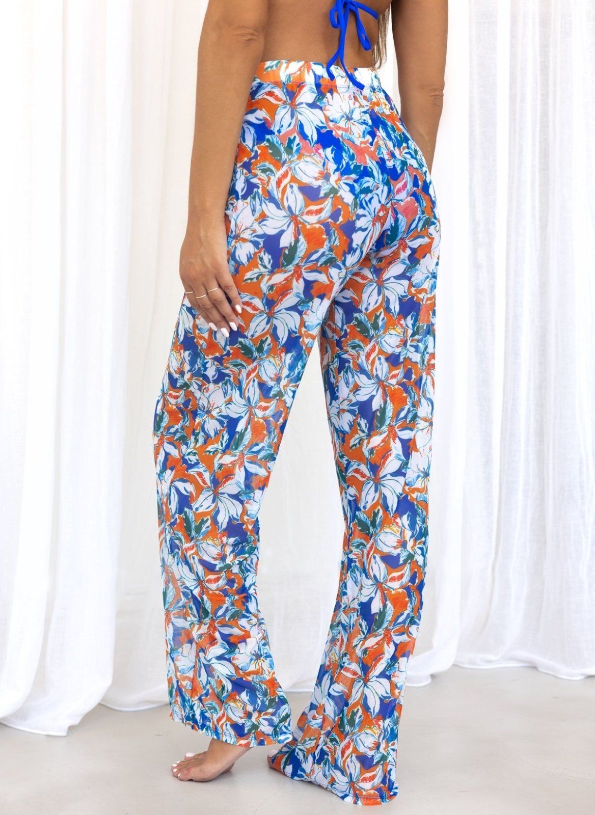 Σετ three pieces μπικίνι με παντελόνι - Μπλε - thefashionproject.gr - Modern ocean