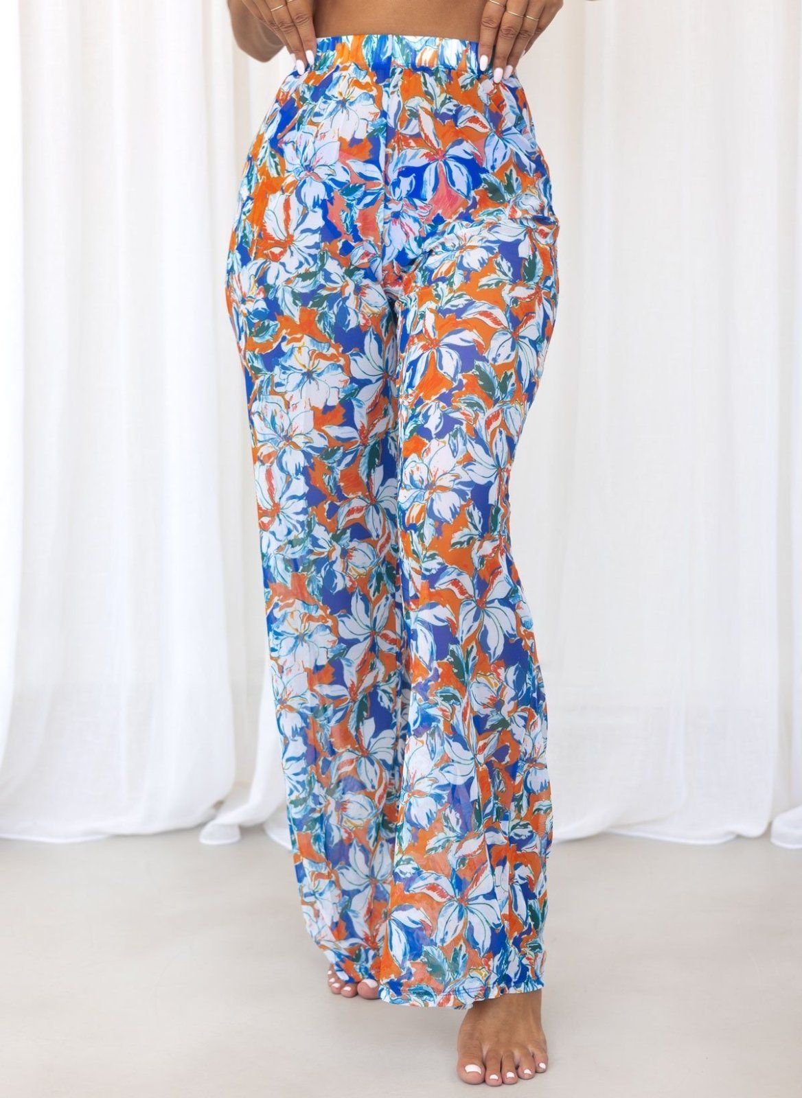 Σετ three pieces μπικίνι με παντελόνι - Μπλε - thefashionproject.gr - Modern ocean