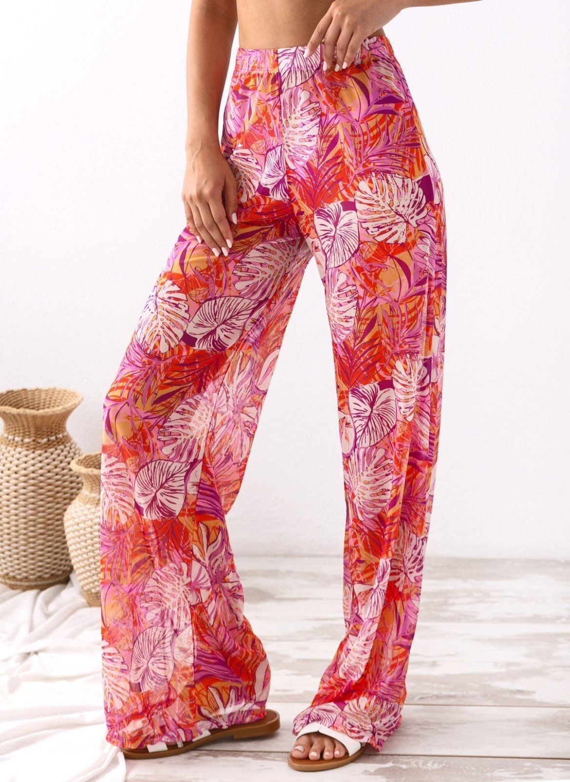 Σετ three pieces μπικίνι με παντελόνι - Μωβ ανοιχτό - thefashionproject.gr - Modern ocean