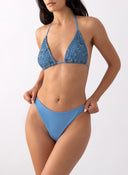 Σετ three pieces μπικίνι με παρεό δίχτυ - Μπλε - thefashionproject.gr - Modern ocean