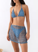 Σετ three pieces μπικίνι με παρεό δίχτυ - Μπλε - thefashionproject.gr - Modern ocean