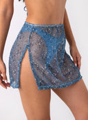 Σετ three pieces μπικίνι με παρεό δίχτυ - Μπλε - thefashionproject.gr - Modern ocean