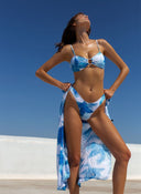 Σετ three pieces μπικίνι με σχέδιο φύλλα - Μπλε - thefashionproject.gr - The Fashion Project