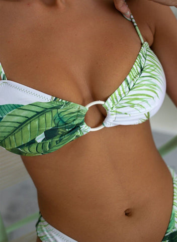 Σετ three pieces μπικίνι με σχέδιο φύλλα - Πράσινο - thefashionproject.gr - The Fashion Project