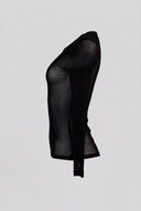 PIECES - Sheer Long Sleeve Top Fitted - Black