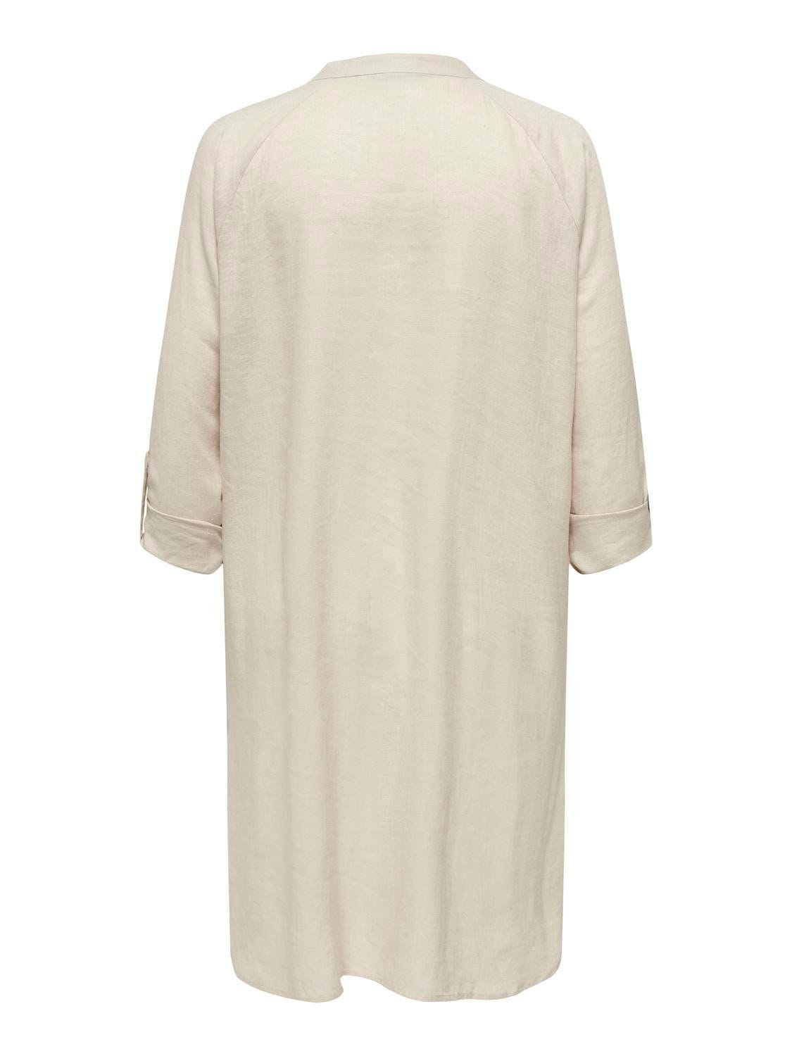 Shirt dress με λινό plus size CARMAKOMA 15323378 - Μπεζ - thefashionproject.gr - CARMAKOMA