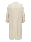 Shirt dress με λινό plus size CARMAKOMA 15323378 - Μπεζ - thefashionproject.gr - CARMAKOMA
