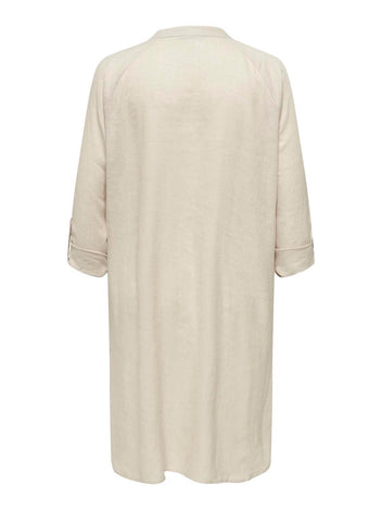 Shirt dress με λινό plus size CARMAKOMA 15323378 - Μπεζ - thefashionproject.gr - CARMAKOMA