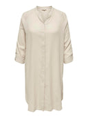 Shirt dress με λινό plus size CARMAKOMA 15323378 - Μπεζ - thefashionproject.gr - CARMAKOMA