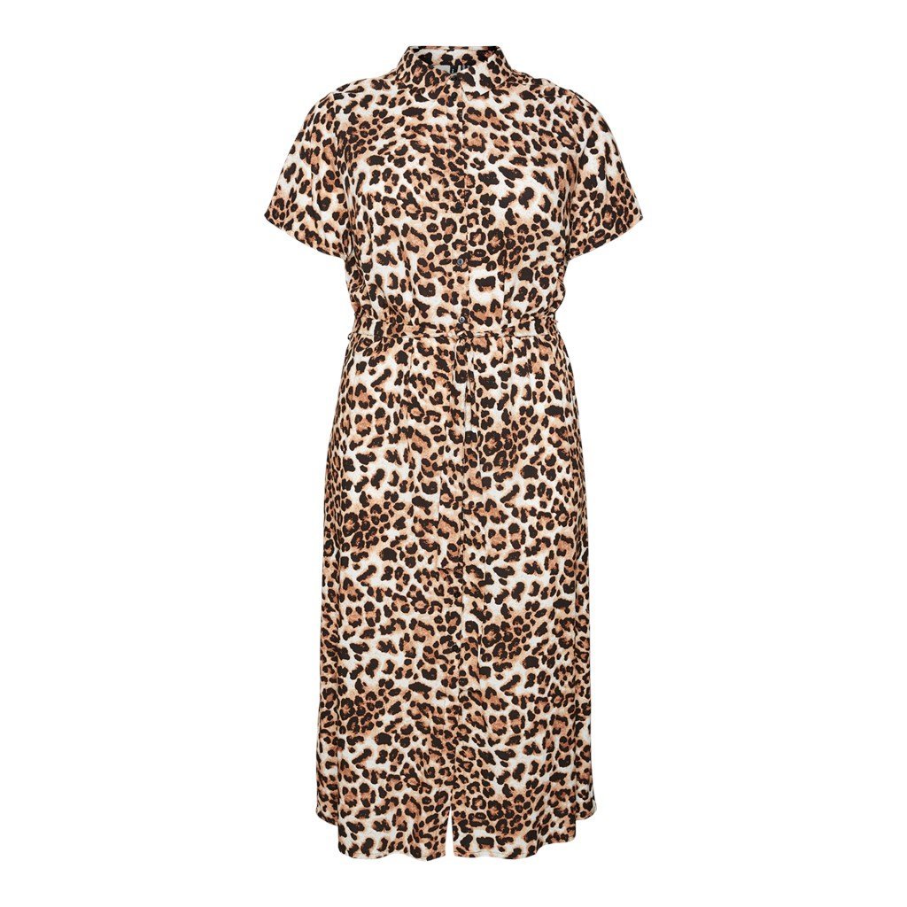 Shirt dress με print plus size Vero Moda Curve 10300128 - Leopard - thefashionproject.gr - VERO MODA CURVE