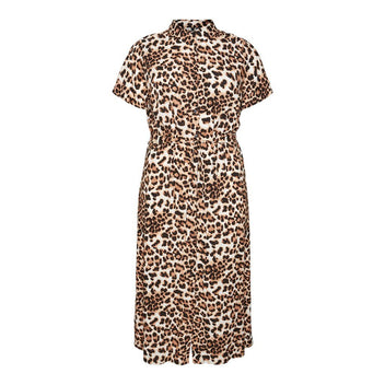 Shirt dress με print plus size Vero Moda Curve 10300128 - Leopard - thefashionproject.gr - VERO MODA CURVE