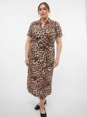 Shirt dress με print plus size Vero Moda Curve 10300128 - Leopard - thefashionproject.gr - VERO MODA CURVE