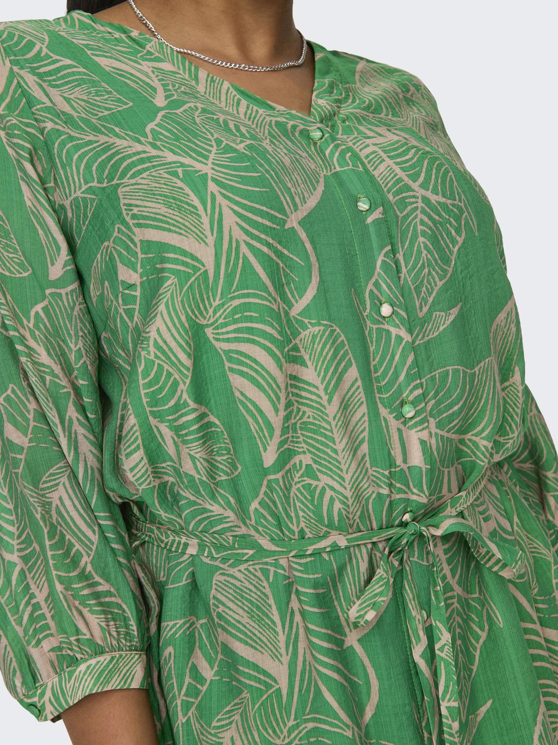 Shirt dress με σχέδιο φύλλα plus size Carmakoma 15322842 - Πράσινο - thefashionproject.gr - CARMAKOMA