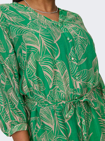 Shirt dress με σχέδιο φύλλα plus size Carmakoma 15322842 - Πράσινο - thefashionproject.gr - CARMAKOMA
