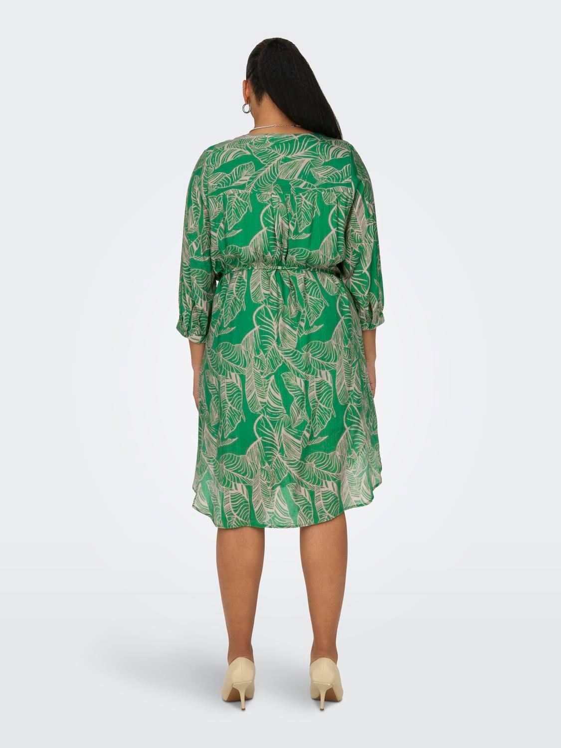 Shirt dress με σχέδιο φύλλα plus size Carmakoma 15322842 - Πράσινο - thefashionproject.gr - CARMAKOMA