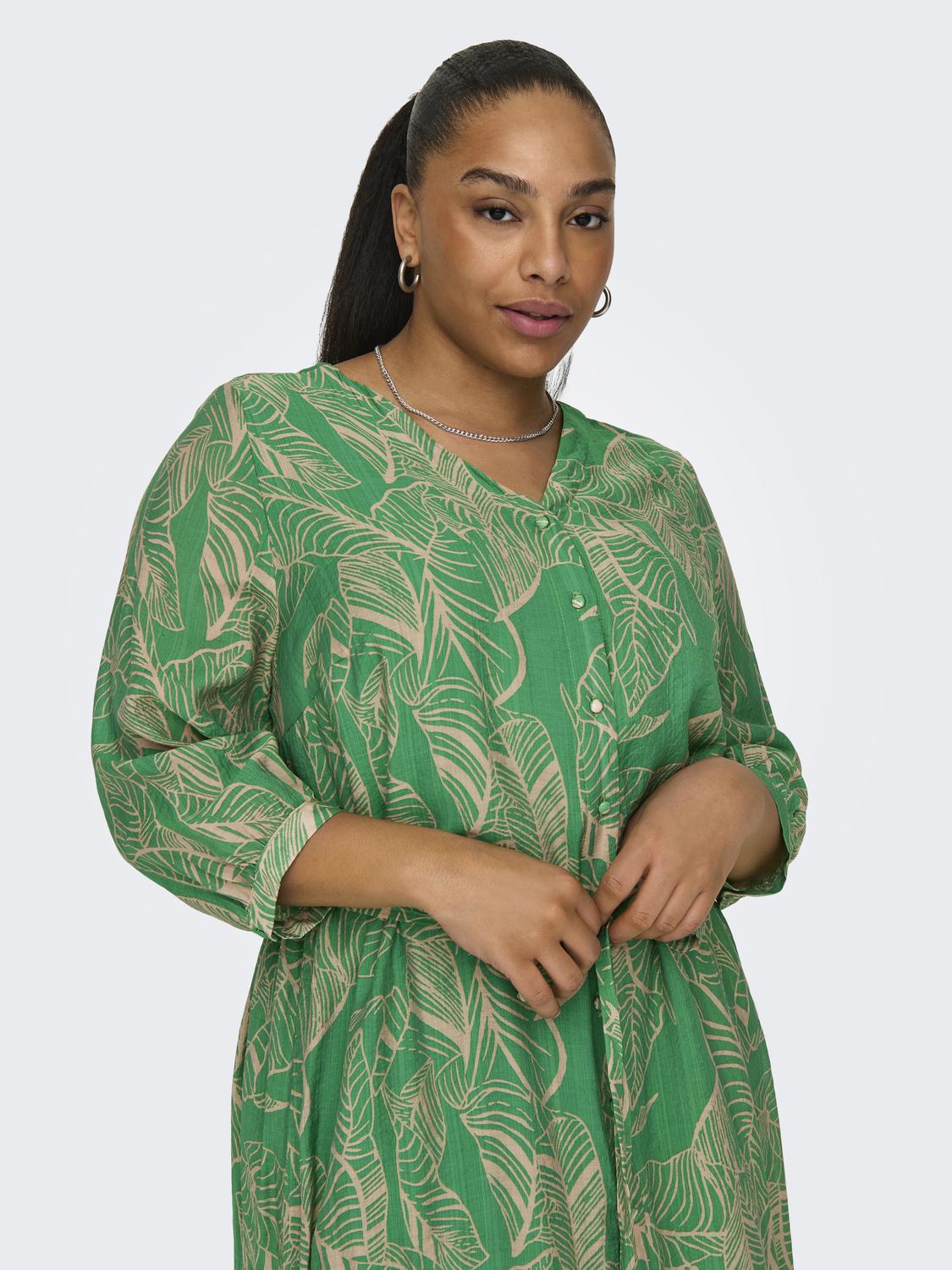 Shirt dress με σχέδιο φύλλα plus size Carmakoma 15322842 - Πράσινο - thefashionproject.gr - CARMAKOMA