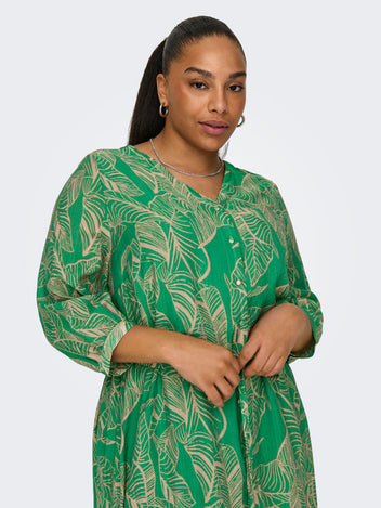 Shirt dress με σχέδιο φύλλα plus size Carmakoma 15322842 - Πράσινο - thefashionproject.gr - CARMAKOMA