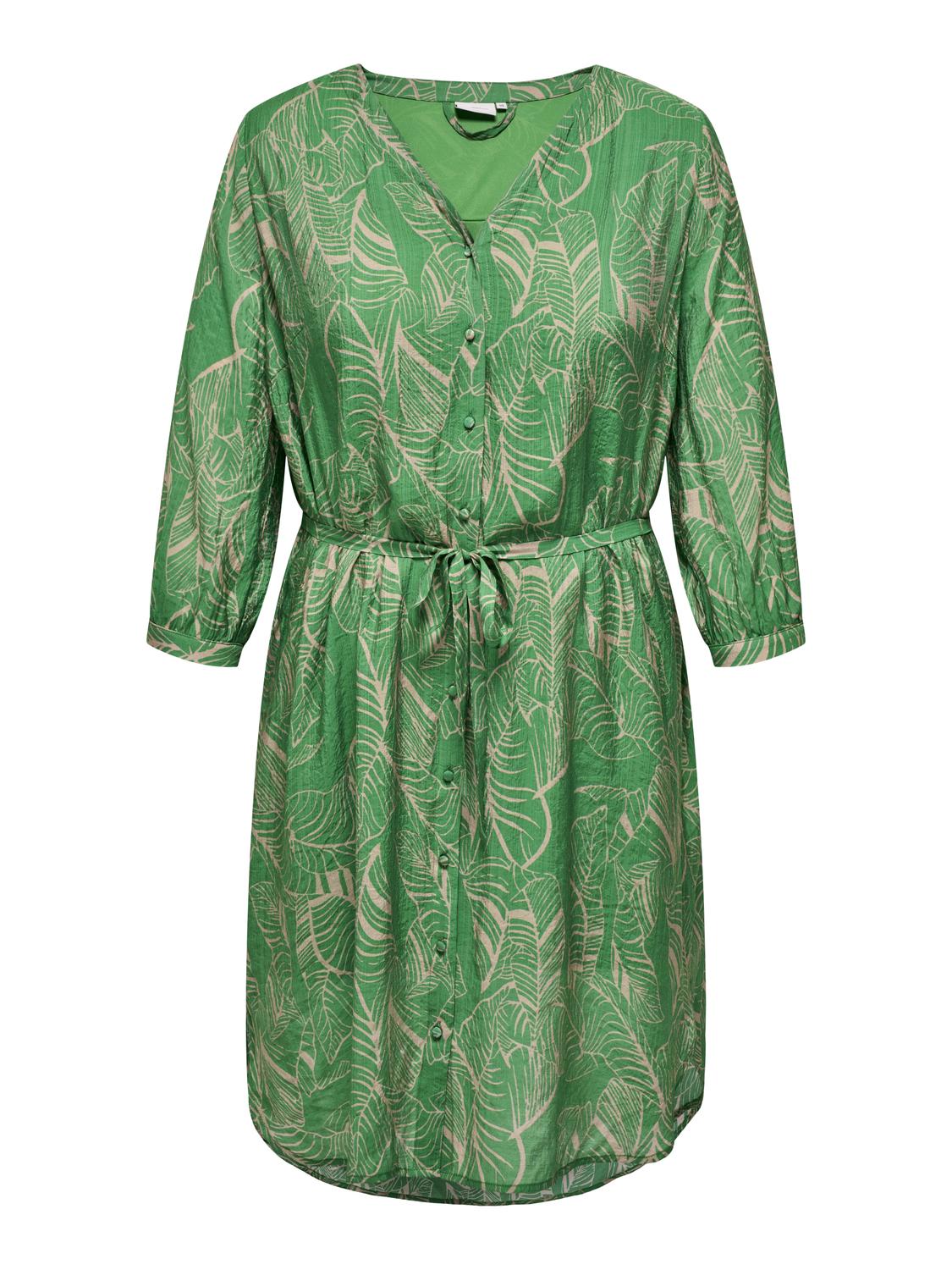 Shirt dress με σχέδιο φύλλα plus size Carmakoma 15322842 - Πράσινο - thefashionproject.gr - CARMAKOMA