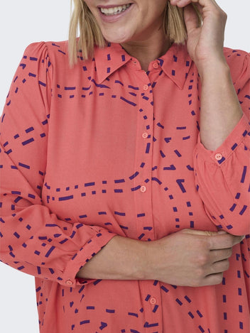 Shirt dress plus size Carmakoma 15316067 - Πορτοκαλί - thefashionproject.gr - CARMAKOMA