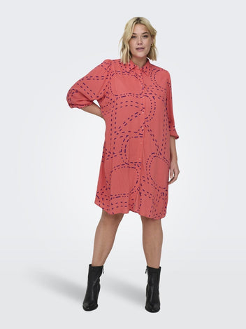 Shirt dress plus size Carmakoma 15316067 - Πορτοκαλί - thefashionproject.gr - CARMAKOMA