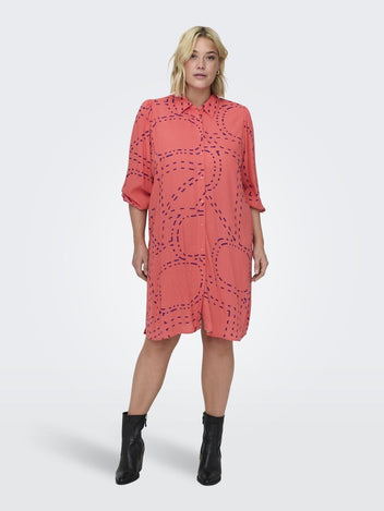 Shirt dress plus size Carmakoma 15316067 - Πορτοκαλί - thefashionproject.gr - CARMAKOMA